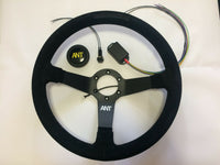 Race Rally Steering Wheel with Shift Light - High Quality - Universal - Suede