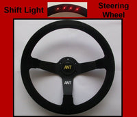 Race Rally Steering Wheel with Shift Light - High Quality - Universal - Suede